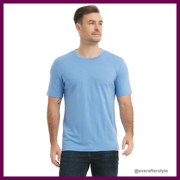 Merino Wool T-Shirt Lightweight Crew Undershirt Base Layer Hiking Travel